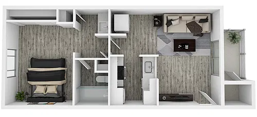 Floor plan One Bedroom Small