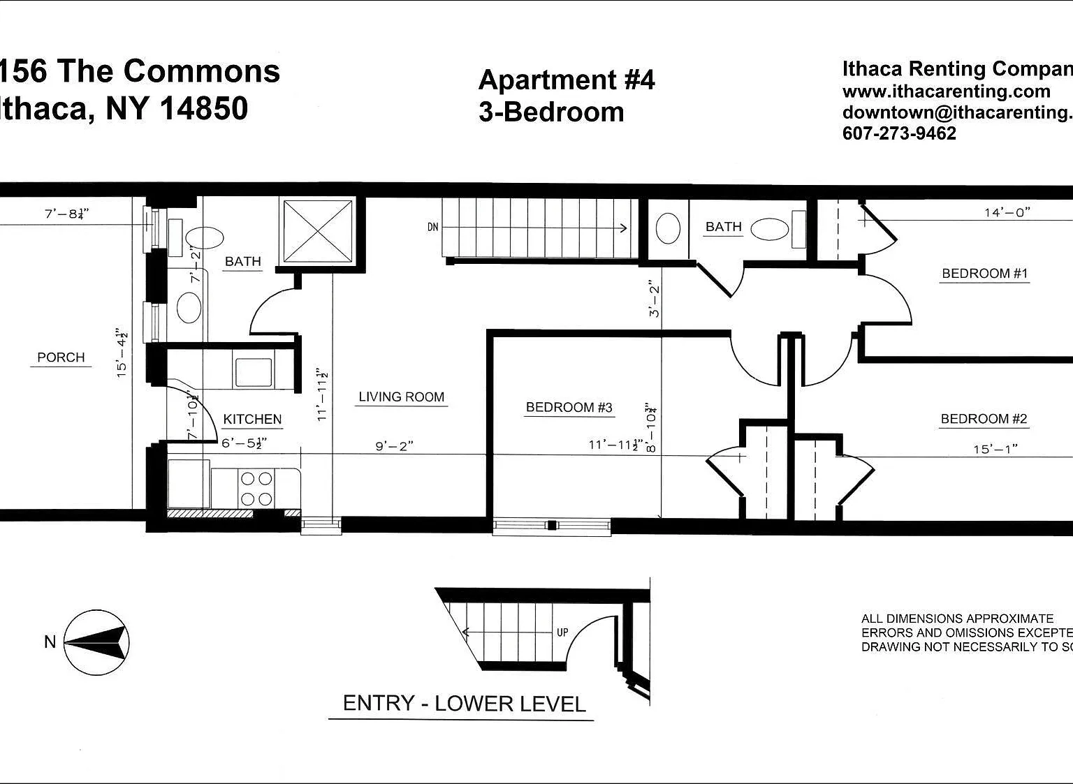 Private 3-Bedroom Apartment with a Back Porch — Photo 1