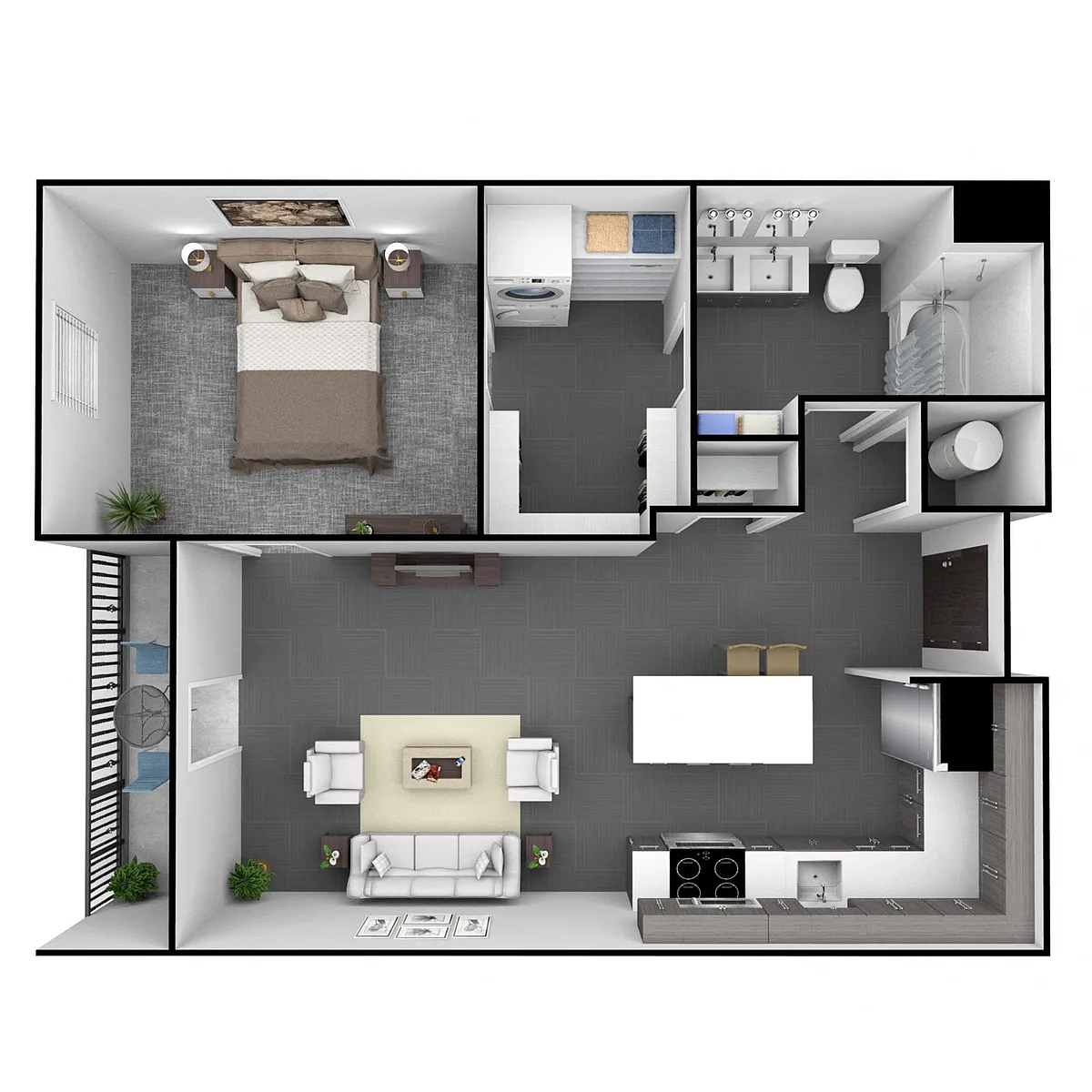 Floor plan 1 Bedroom, 1 Bathroom 789 SF