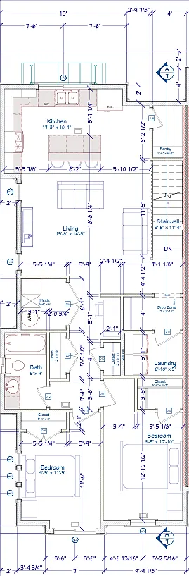 Floor plan 2 Bedroom - End