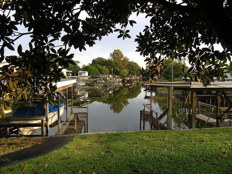 Backyard view down canal