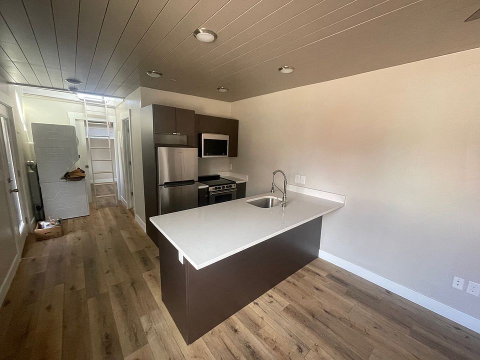 Kitchen and hallway to bedroom