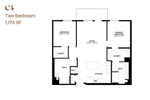 Floor plan Two Bedroom C4