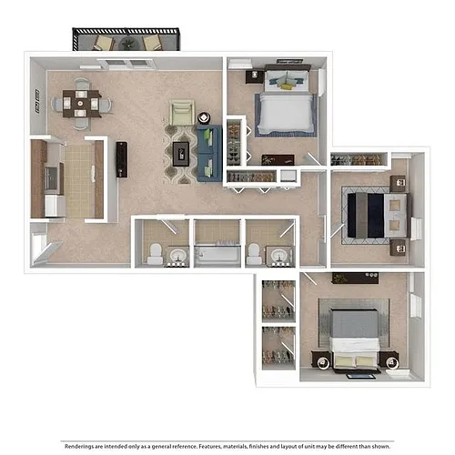 Floor plan 3 Bed Parkgate - with W/D