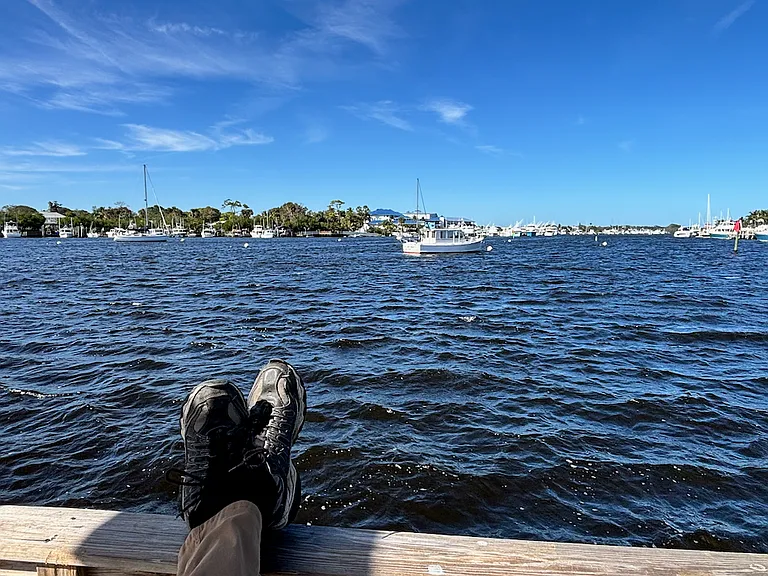 Harbor view from seating deck on private dock