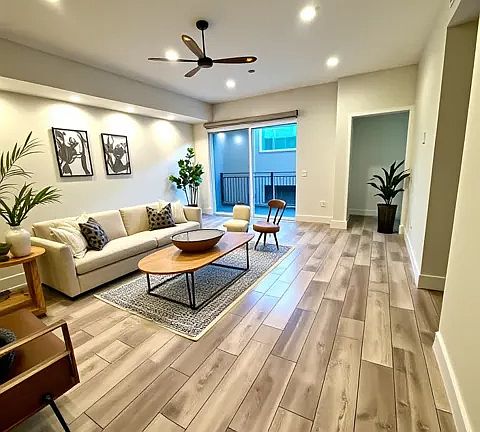 Living room virtually staged