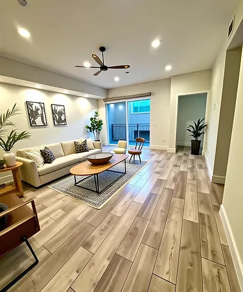 Living room virtually staged