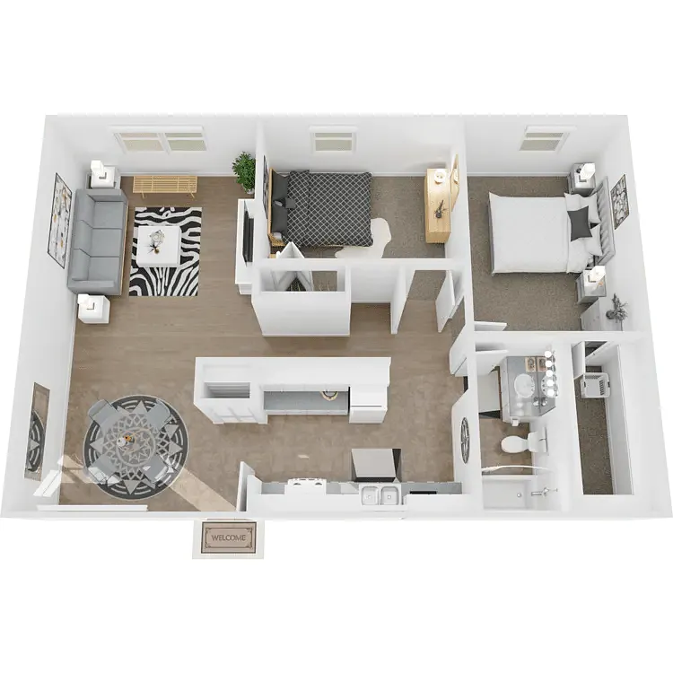 Floor plan Two bedroom one bath