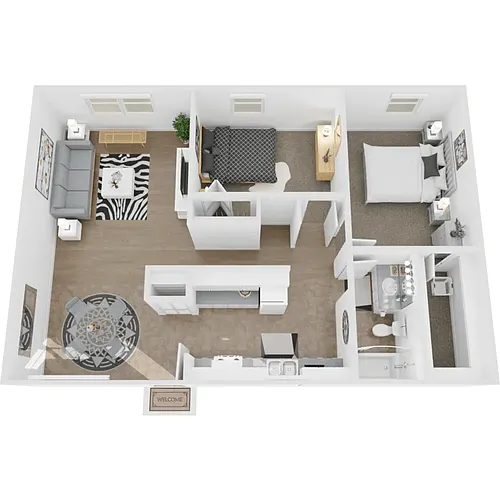 Floor plan Two bedroom one bath
