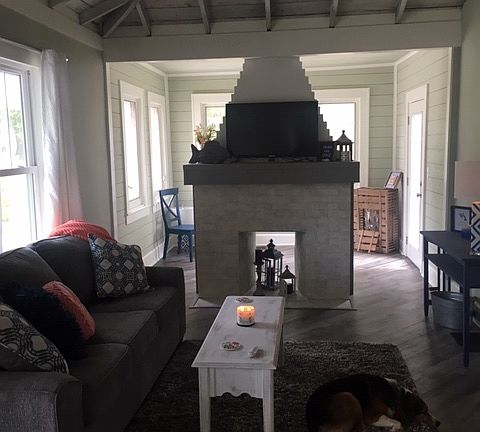 open fireplace