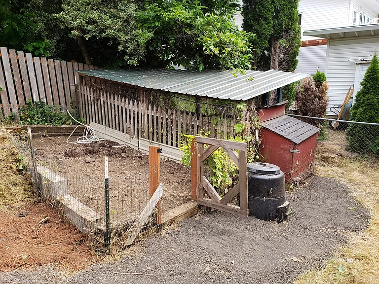 Garden space and chicken coop!