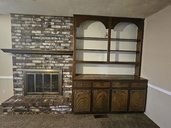 Fireplace and Bookshelf