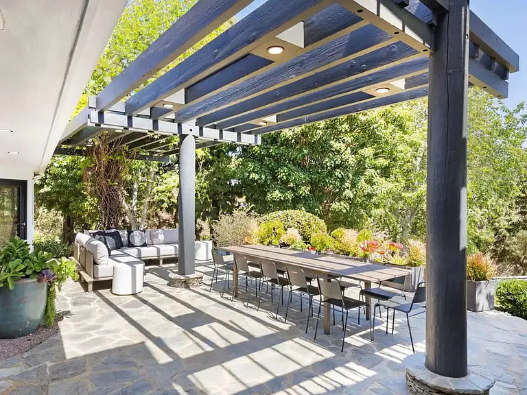 Plush Outdoor Sofa and Dining Table.