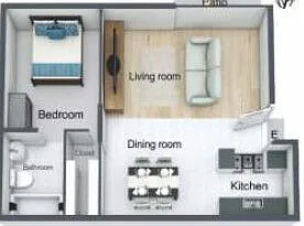 Floor plan 1x1A