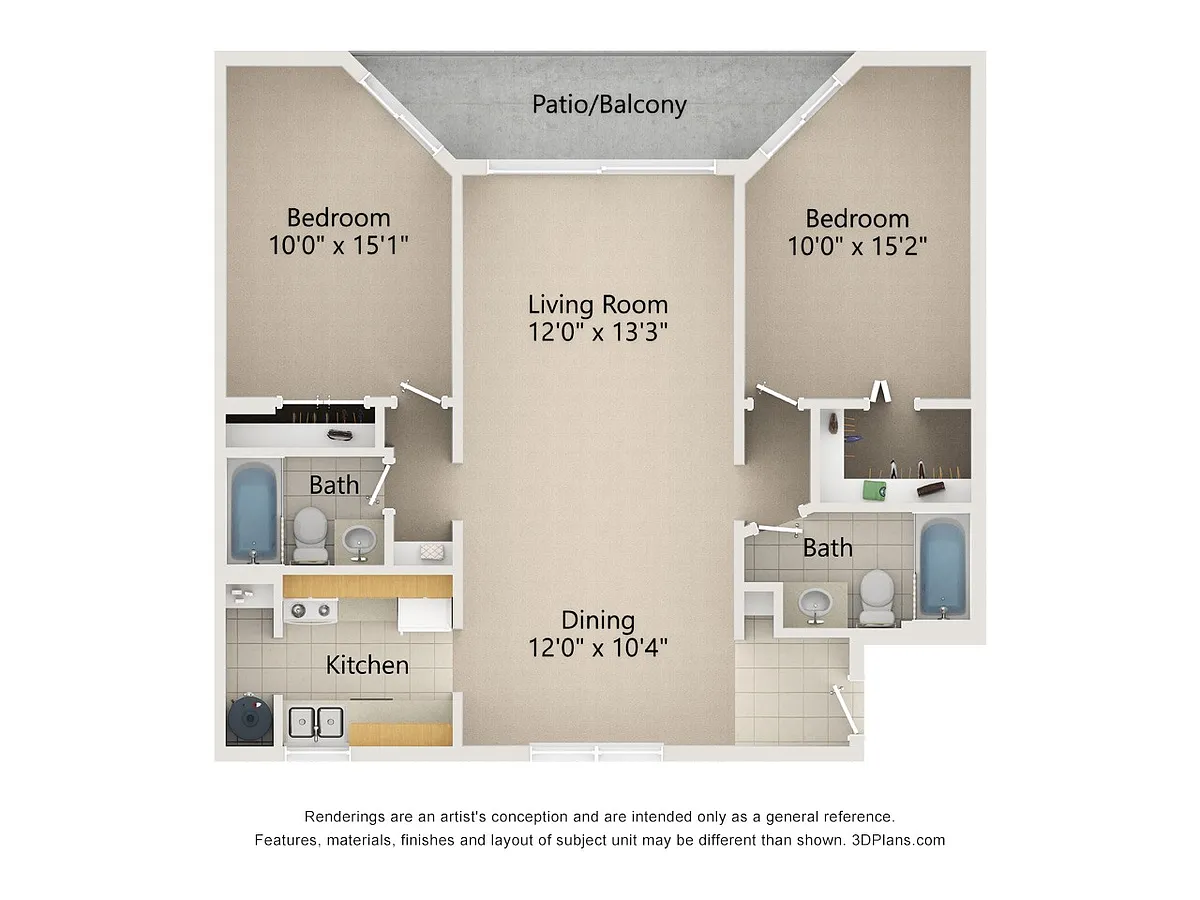 Floor plan B1 - Renovated