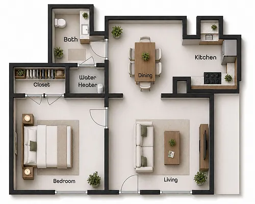 Floor plan 1 Bedroom
