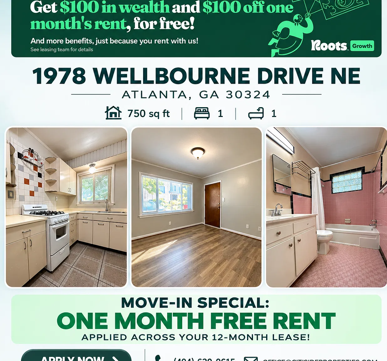 1 bed, 750 sqft, $1,260 — Photo 1