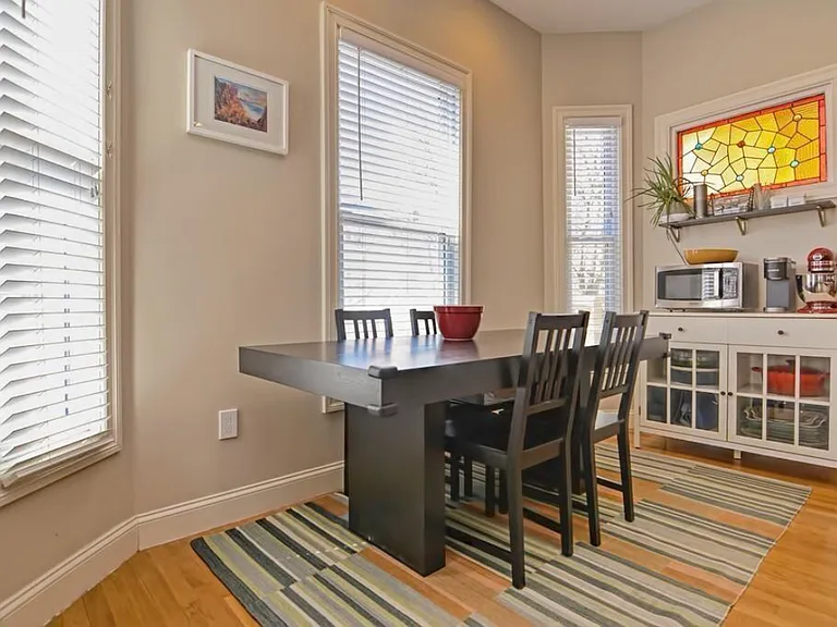Eat-in kitchen as decorated.