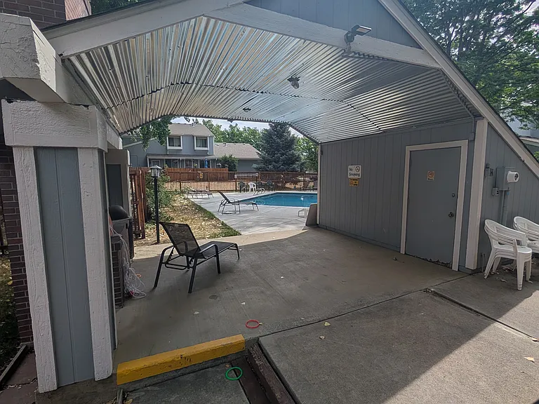 Patio at community pool