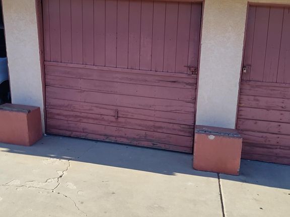Front view of this units garage