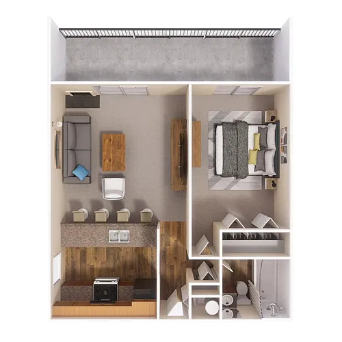 Floor plan 1x1 660 sqft