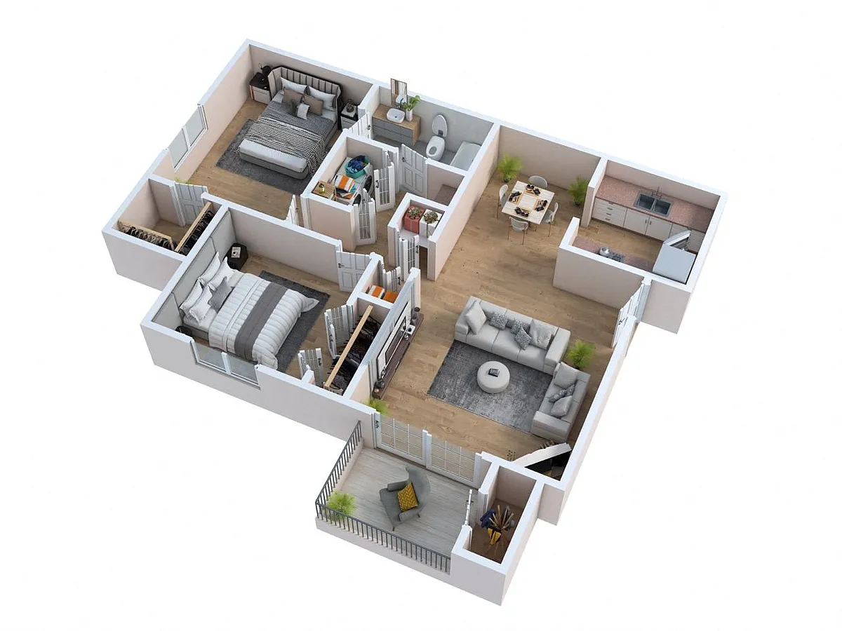 Floor plan 2 BEDROOMS/1 BATHROOM