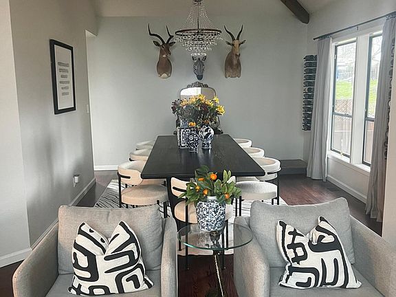 Formal living room and dining area