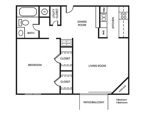 Floor plan One Bedroom