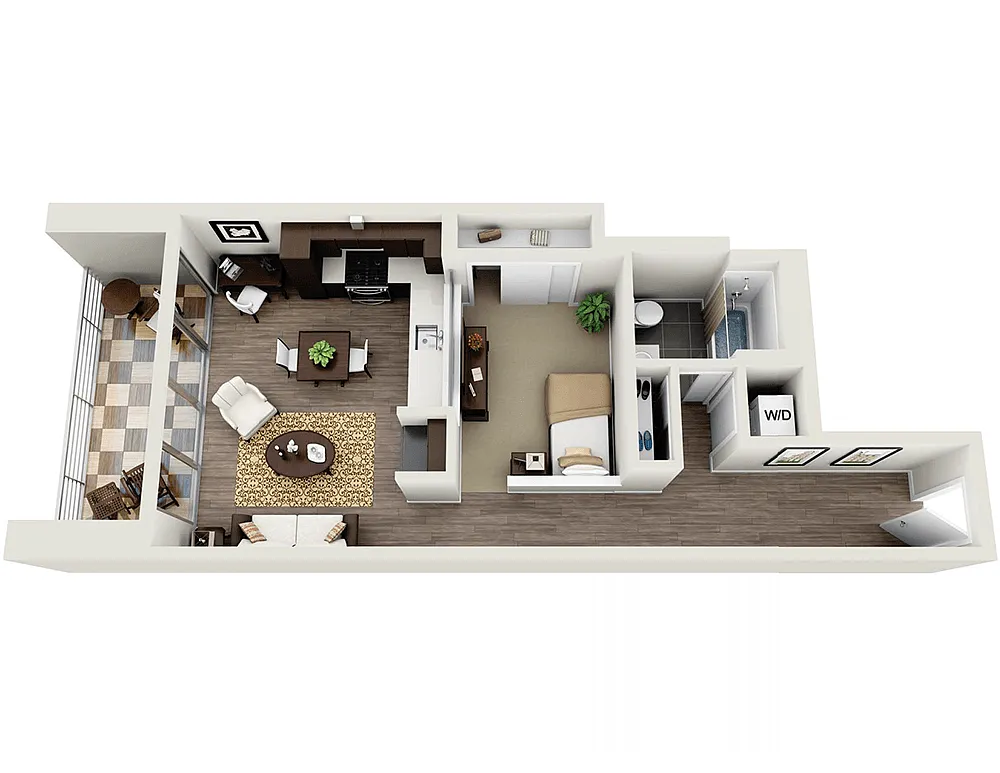 Floor plan 1 Bedroom - 720 sqft