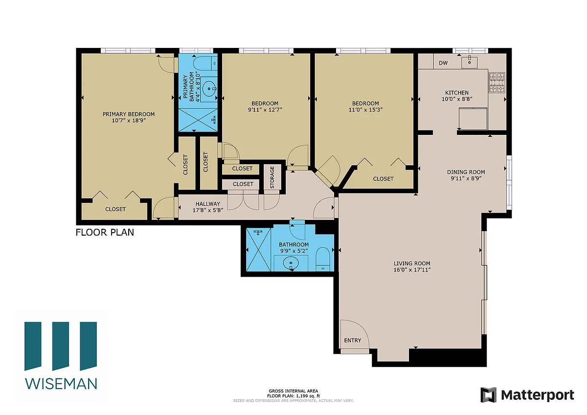 Floor plan The George - Three-Bedroom Two-Bathroom