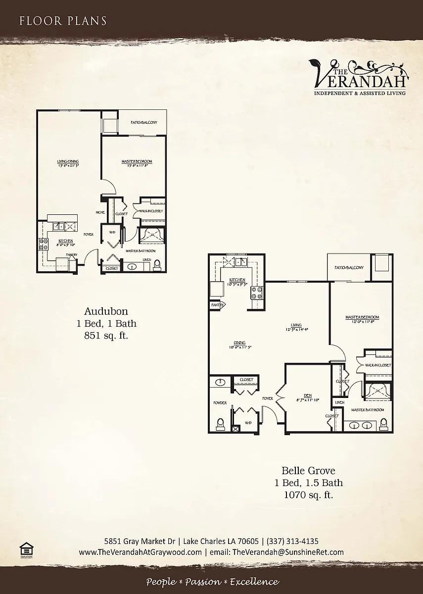 Floor plan 1 Bedroom - Independent Living