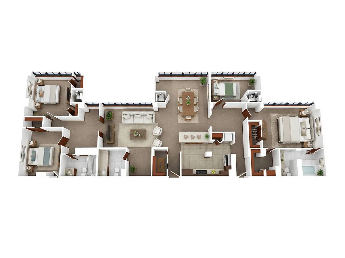 Floor plan 4BR - 2.5BTH Penthouse