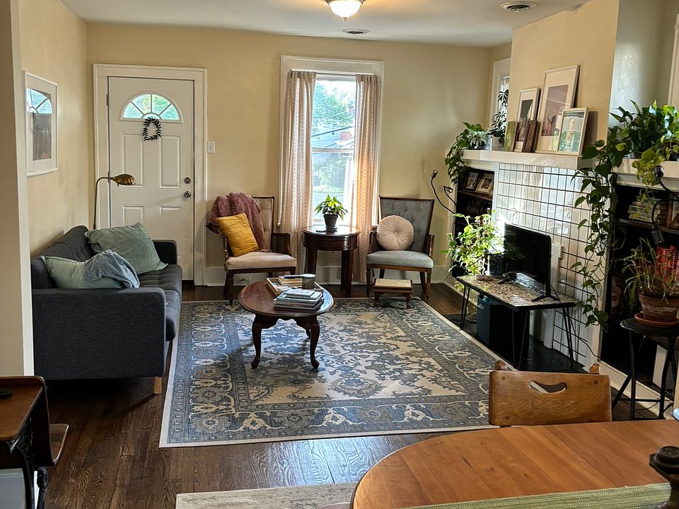 View from dining room into living room off of the porch