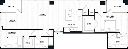 Floor plan 2 Bed/2 Bath-2Z_P