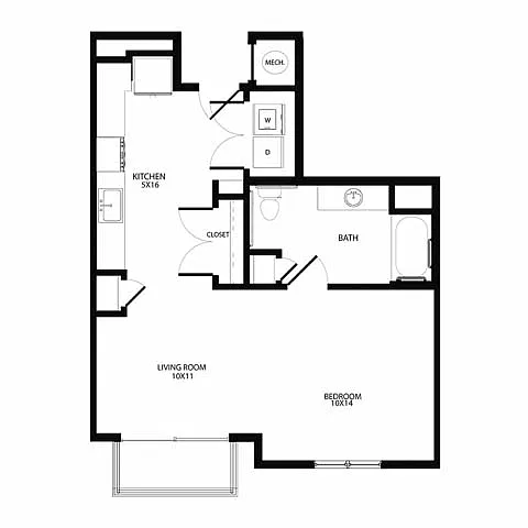 Floor plan Studio (E1)