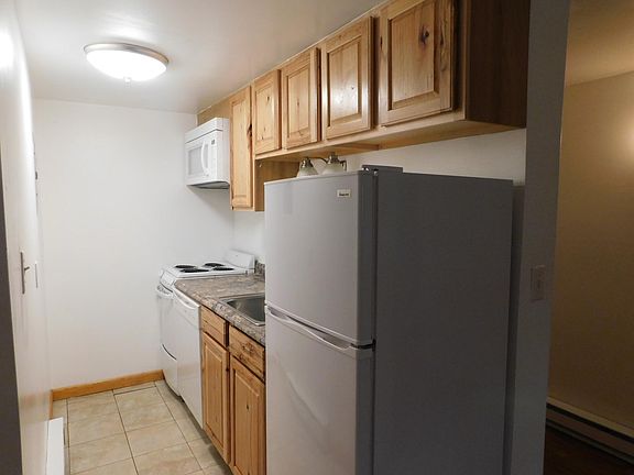 Galley Kitchen with dishwasher and microwave