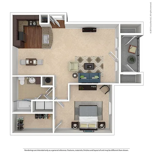 Floor plan 1 Bedroom Traditional