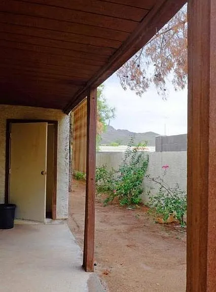 Private back patio area