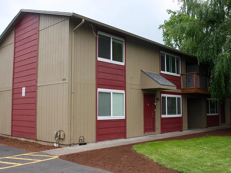 Common yard area professionally landscaped.