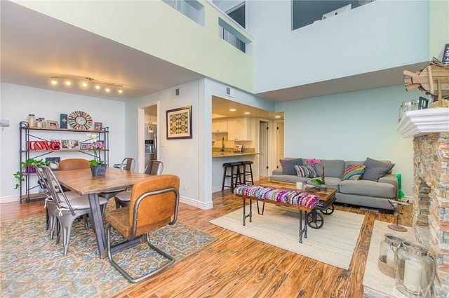 Downstairs living room, dining room and kitchen