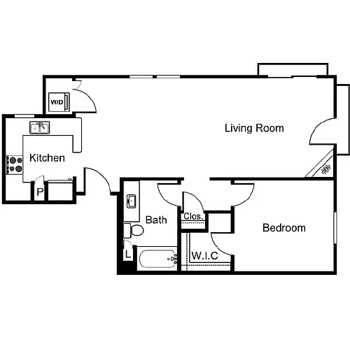 Floor plan 1X1 865