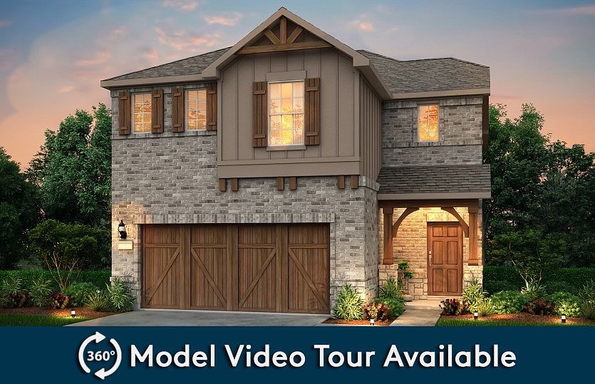 The Sienna, a two-story home with 2-car garage, shown with Home Exterior S