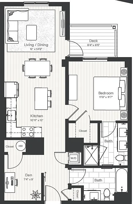 2 bed, 857 sqft, $3,900 — Photo 4