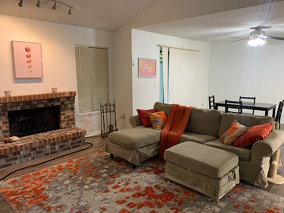 Living room with fireplace