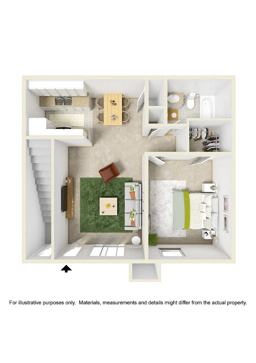 Floor plan 1 Bed 1 Bath