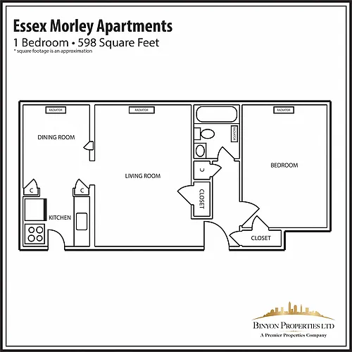 Floor plan EM 1 Bedroom