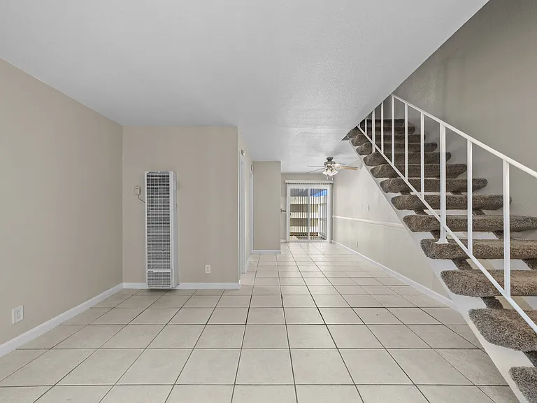 Unit living space at Olive Tree Townhomes in Costa Mesa, CA
