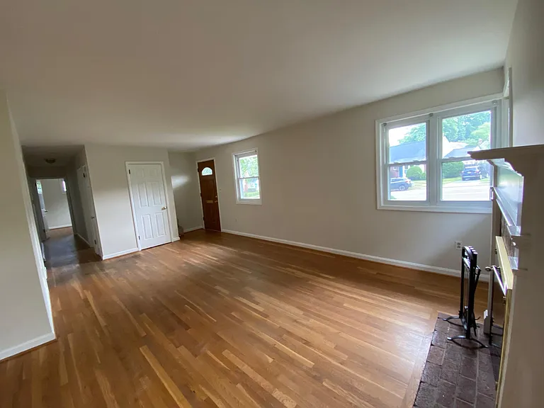 Entry and living room, main level hallway