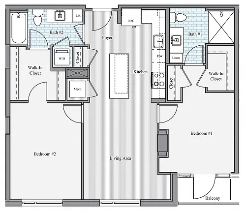 Floor plan 2 BR D