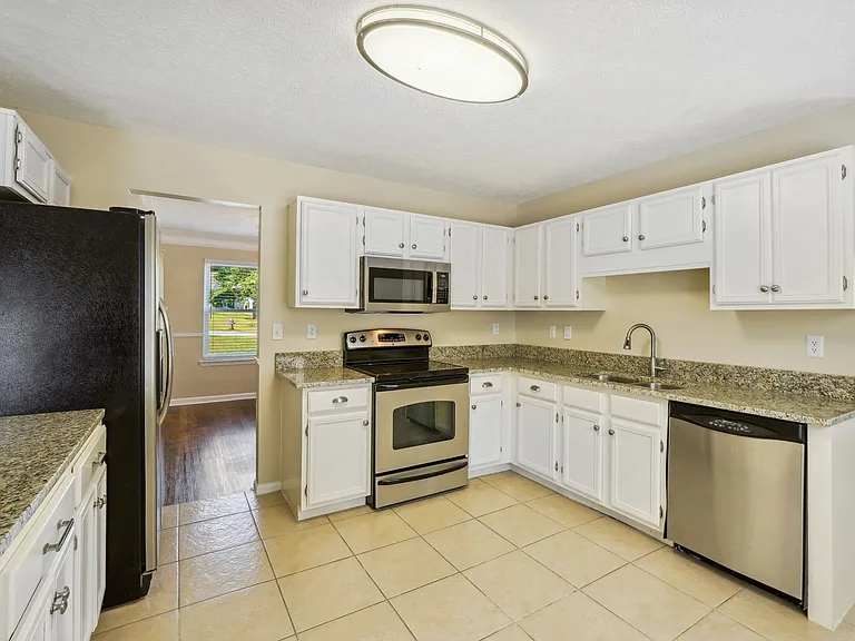 Kitchen with view to dining room